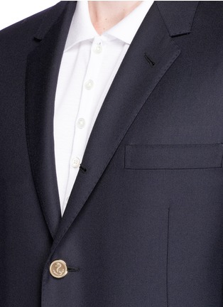 Detail View - Click To Enlarge - THOM BROWNE  - Selvedge stripe sleeve twill blazer