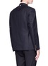Back View - Click To Enlarge - THOM BROWNE  - Selvedge stripe sleeve twill blazer