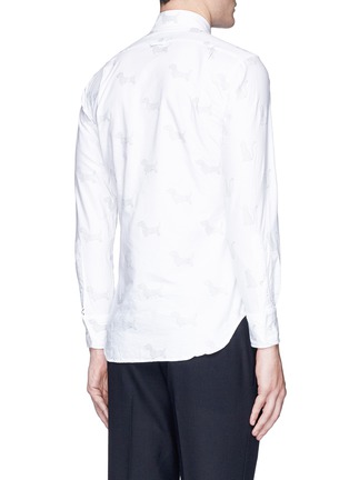 Back View - Click To Enlarge - THOM BROWNE  - Thom Cat and Hector embroidered Oxford shirt