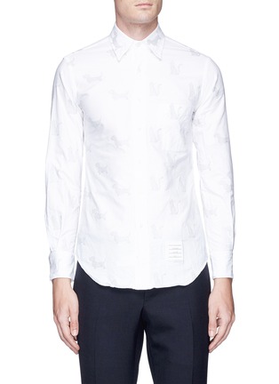 Main View - Click To Enlarge - THOM BROWNE  - Thom Cat and Hector embroidered Oxford shirt