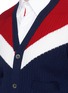 Detail View - Click To Enlarge - THOM BROWNE  - Chevron intarsia cashmere rib knit cardigan