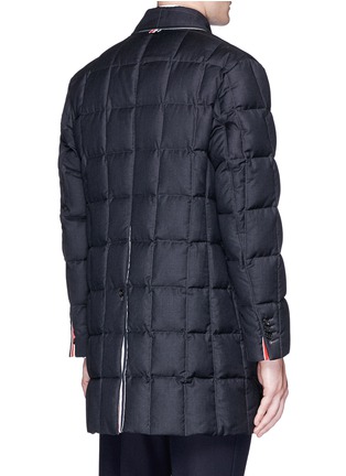 Back View - Click To Enlarge - THOM BROWNE  - Wool twill down puffer coat