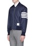 Front View - Click To Enlarge - THOM BROWNE  - Stripe sleeve ripstop bomber jacket