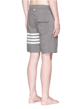 Back View - Click To Enlarge - THOM BROWNE  - Stripe print swim shorts