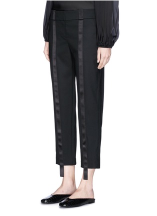 Front View - Click To Enlarge - THE ROW - 'Val' satin stripe virgin wool cropped suiting pants
