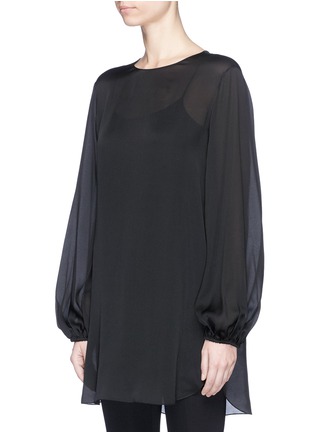 Front View - Click To Enlarge - THE ROW - 'Latou' open back tie silk blouse