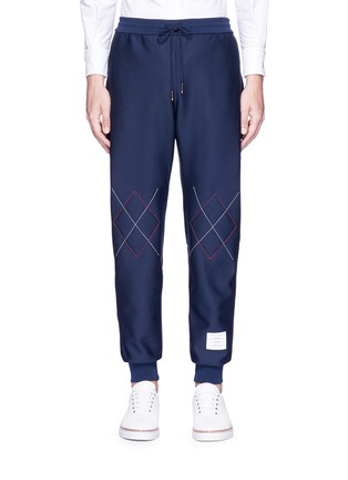 Main View - Click To Enlarge - THOM BROWNE  - Argyle stitch sweatpants