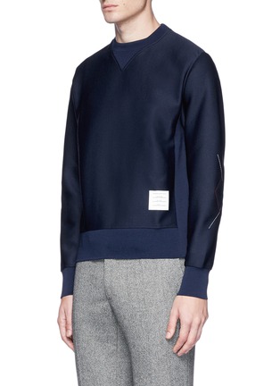 Front View - Click To Enlarge - THOM BROWNE  - Quilted argyle check embroidered sweatshirt
