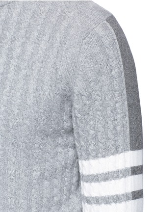 Detail View - Click To Enlarge - THOM BROWNE  - 'Trompe-l'œil' mock cardigan back cashmere sweater