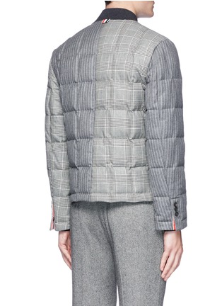 Back View - Click To Enlarge - THOM BROWNE  - Quilted wool patchwork down jacket