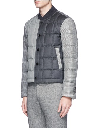 Front View - Click To Enlarge - THOM BROWNE  - Quilted wool patchwork down jacket