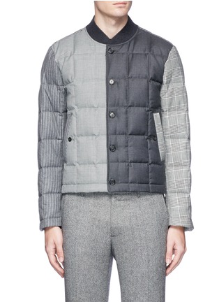 Main View - Click To Enlarge - THOM BROWNE  - Quilted wool patchwork down jacket