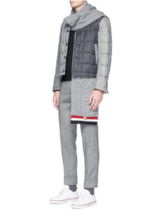 Figure View - Click To Enlarge - THOM BROWNE  - Quilted wool patchwork down jacket