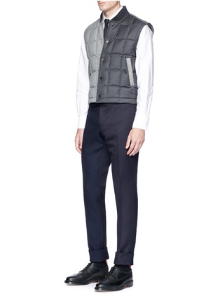 Figure View - Click To Enlarge - THOM BROWNE  - Basketweave and cavalry twill patchwork pants