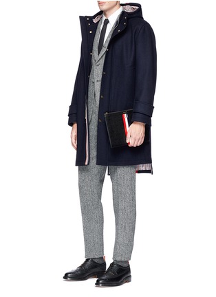 Figure View - Click To Enlarge - THOM BROWNE  - Merino wool melton parka