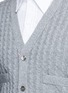 Detail View - Click To Enlarge - THOM BROWNE  - 'Trompe-l'œil' mock sweater back cashmere cardigan