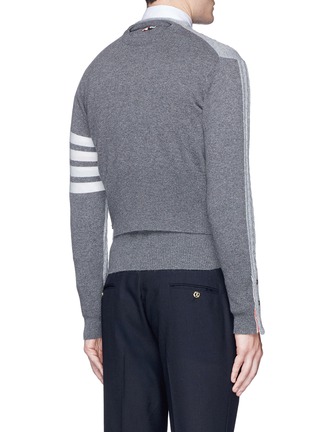 Back View - Click To Enlarge - THOM BROWNE  - 'Trompe-l'œil' mock sweater back cashmere cardigan