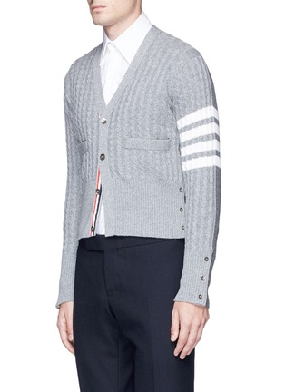 Front View - Click To Enlarge - THOM BROWNE  - 'Trompe-l'œil' mock sweater back cashmere cardigan