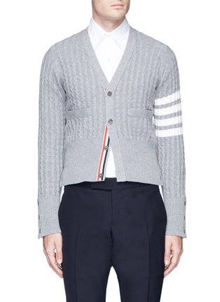 Main View - Click To Enlarge - THOM BROWNE  - 'Trompe-l'œil' mock sweater back cashmere cardigan