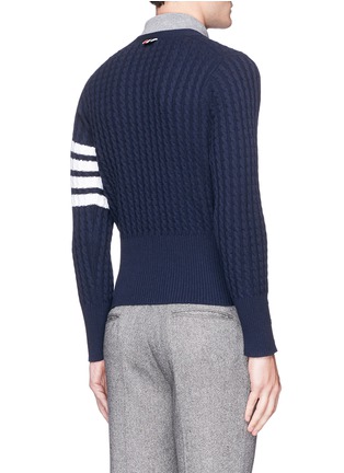 Back View - Click To Enlarge - THOM BROWNE  - 'Trompe-l'œil' mock polo cashmere sweater