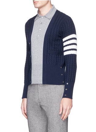 Front View - Click To Enlarge - THOM BROWNE  - 'Trompe-l'œil' mock polo cashmere sweater