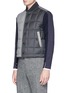 Front View - Click To Enlarge - THOM BROWNE  - Quilted wool patchwork down vest