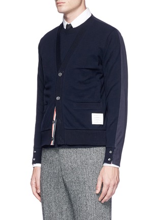Front View - Click To Enlarge - THOM BROWNE  - Cardigan front long sleeve T-shirt