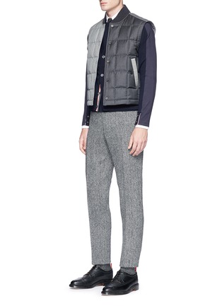 Figure View - Click To Enlarge - THOM BROWNE  - Cardigan front long sleeve T-shirt