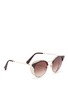 Figure View - Click To Enlarge - VALENTINO GARAVANI - Mesh spoiler tortoiseshell brow bar metal panto sunglasses