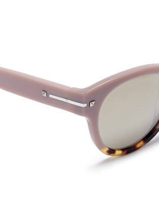Detail View - Click To Enlarge - VALENTINO GARAVANI - Tortoiseshell accent acetate round sunglasses