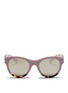 Main View - Click To Enlarge - VALENTINO GARAVANI - Tortoiseshell accent acetate round sunglasses
