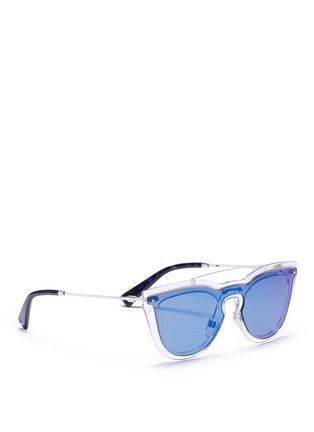 Figure View - Click To Enlarge - VALENTINO GARAVANI - Metal top bar mounted lens nylon sunglasses