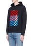 Front View - Click To Enlarge - 73119 - Block stripe print hoodie