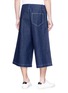 Back View - Click To Enlarge - 73119 - Raw denim cropped wide leg pants