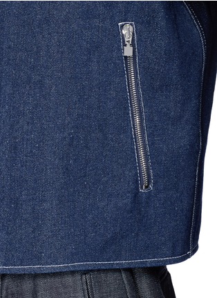Detail View - Click To Enlarge - 73119 - Tang suit cut cropped raw denim jacket