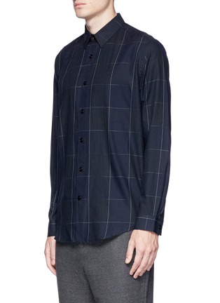 Front View - Click To Enlarge - THEORY - 'Rammy' Windowpane check twill shirt