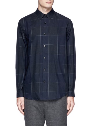Main View - Click To Enlarge - THEORY - 'Rammy' Windowpane check twill shirt