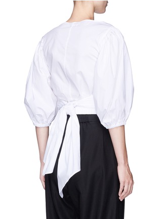 Back View - Click To Enlarge - ELIZABETH AND JAMES - 'Karlotta' cotton poplin cropped wrap top