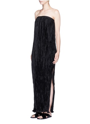 Figure View - Click To Enlarge - ELIZABETH AND JAMES - 'Denver' crinkle pleated strapless gown