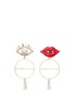 Main View - Click To Enlarge - VENNA - Detachable drop mismatched eye and lips earrings