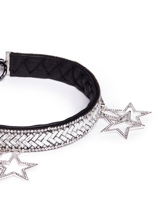 Detail View - Click To Enlarge - VENNA - Star charm glass crystal leather choker