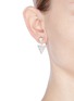 Front View - Click To Enlarge - VENNA - Detachable triangle drop glass crystal lips earrings