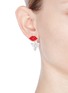 Figure View - Click To Enlarge - VENNA - Detachable triangle drop glass crystal lips earrings