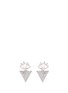 Main View - Click To Enlarge - VENNA - Detachable triangle drop faux pearl eye earrings