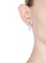 Figure View - Click To Enlarge - VENNA - Detachable triangle drop faux pearl eye earrings