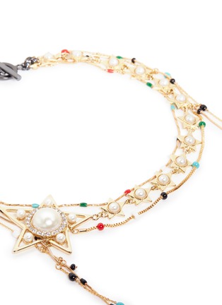 Detail View - Click To Enlarge - VENNA - Faux pearl star charm beaded chain choker necklace