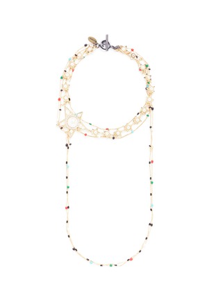 Main View - Click To Enlarge - VENNA - Faux pearl star charm beaded chain choker necklace