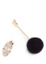 Detail View - Click To Enlarge - VENNA - Detachable pompom glass crystal skull earrings