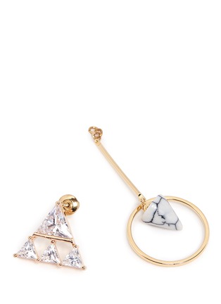 Detail View - Click To Enlarge - VENNA - Detachable cone drop glass crystal triangle earrings