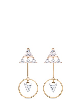 Main View - Click To Enlarge - VENNA - Detachable cone drop glass crystal triangle earrings